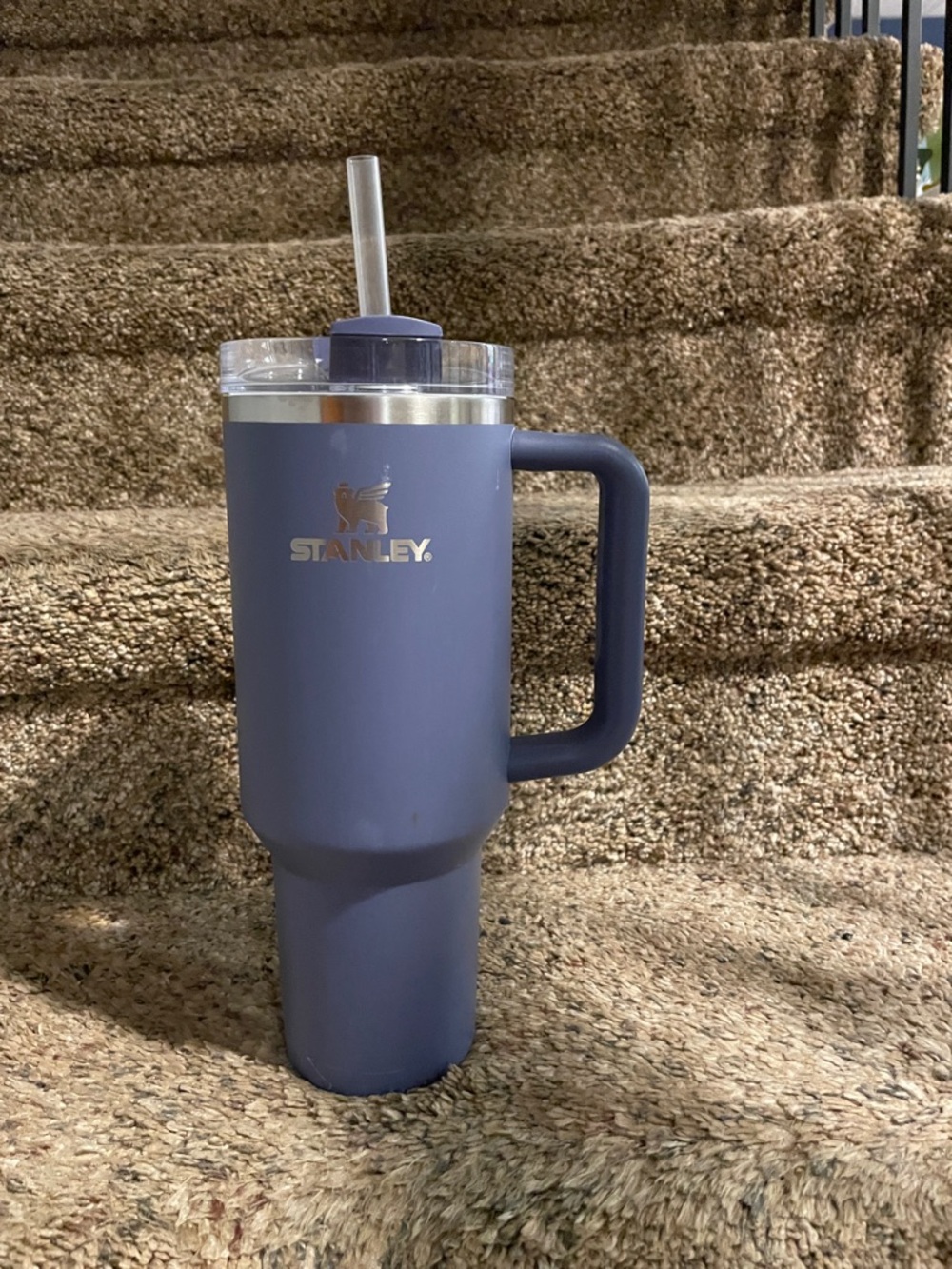 Stanley Matte Navy Blue Insulated Mug with Handle and Straw